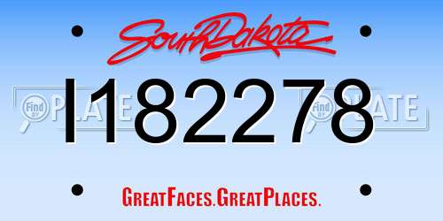 I182278 South Dakota License Plate