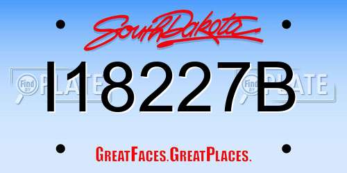 I18227B South Dakota License Plate