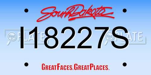 I18227S South Dakota License Plate