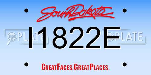 I1822E South Dakota License Plate