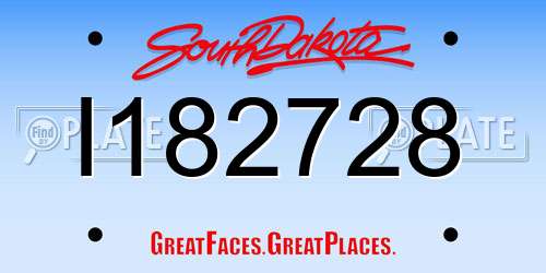 I182728 South Dakota License Plate
