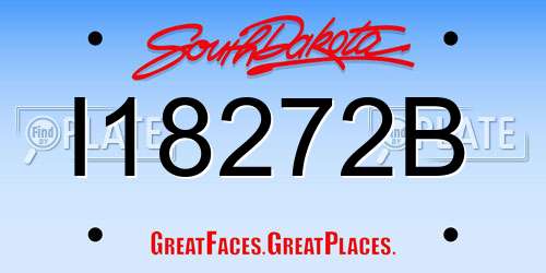 I18272B South Dakota License Plate