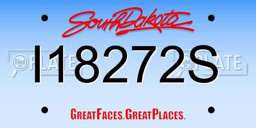 I18272S South Dakota License Plate