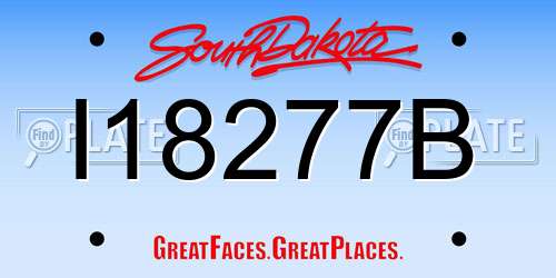 I18277B South Dakota License Plate