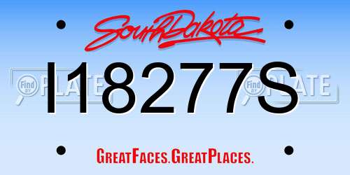 I18277S South Dakota License Plate