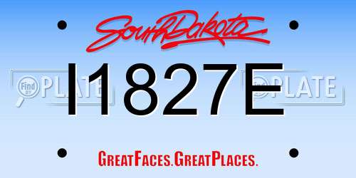 I1827E South Dakota License Plate