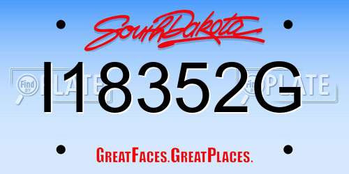 I18352G South Dakota License Plate