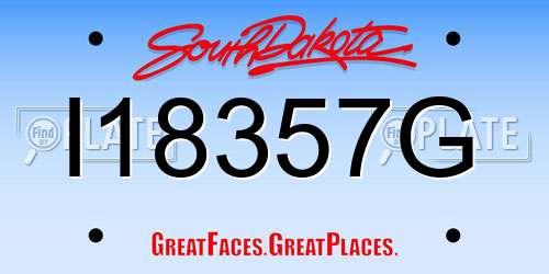 I18357G South Dakota License Plate