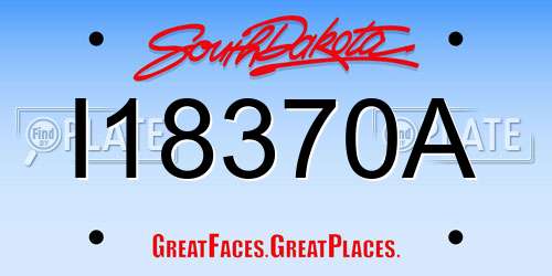 I18370A South Dakota License Plate