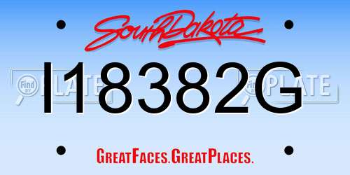 I18382G South Dakota License Plate