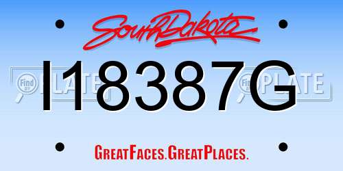 I18387G South Dakota License Plate