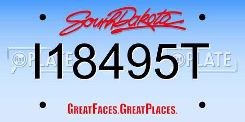 I18495T South Dakota License Plate