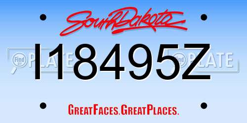 I18495Z South Dakota License Plate