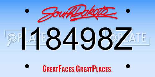 I18498Z South Dakota License Plate