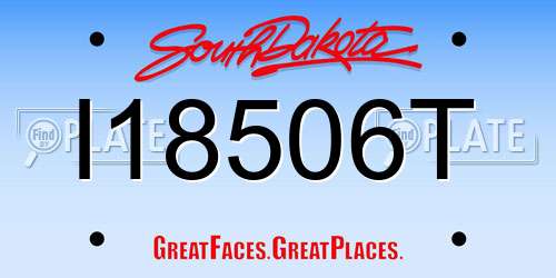 I18506T South Dakota License Plate
