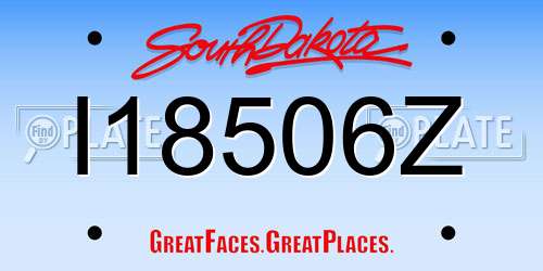 I18506Z South Dakota License Plate