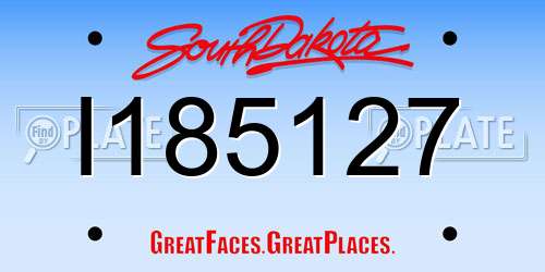 I185127 South Dakota License Plate
