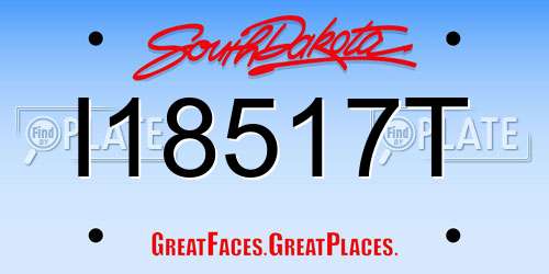 I18517T South Dakota License Plate