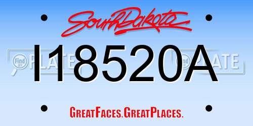 I18520A South Dakota License Plate