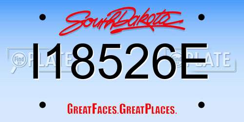 I18526E South Dakota License Plate