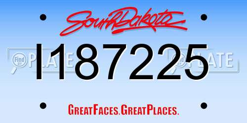 I187225 South Dakota License Plate