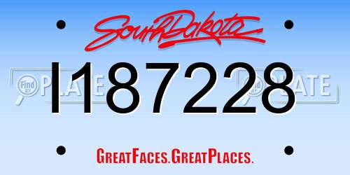 I187228 South Dakota License Plate