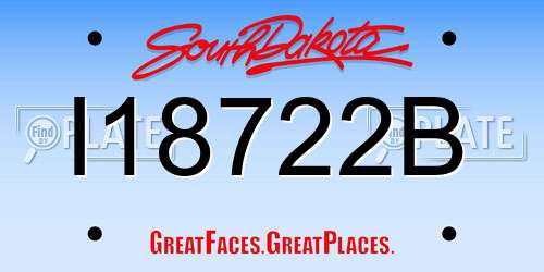 I18722B South Dakota License Plate