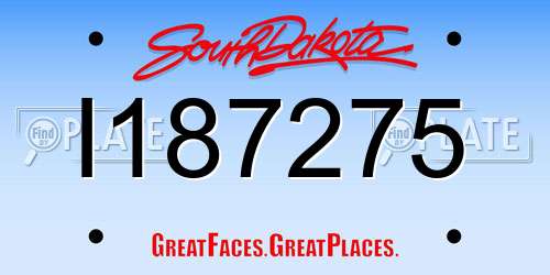 I187275 South Dakota License Plate