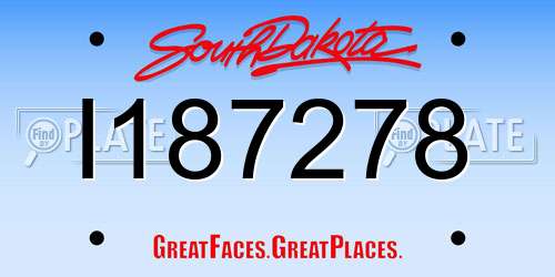 I187278 South Dakota License Plate