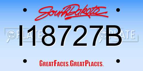 I18727B South Dakota License Plate