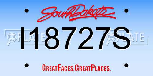 I18727S South Dakota License Plate