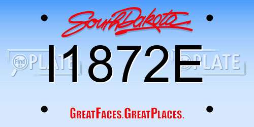 I1872E South Dakota License Plate