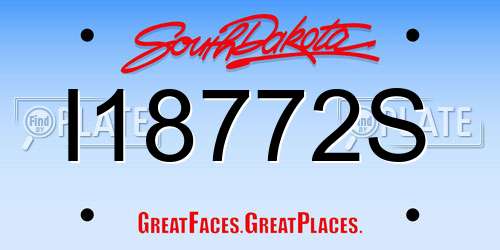 I18772S South Dakota License Plate