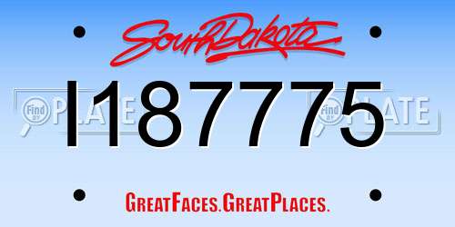 I187775 South Dakota License Plate