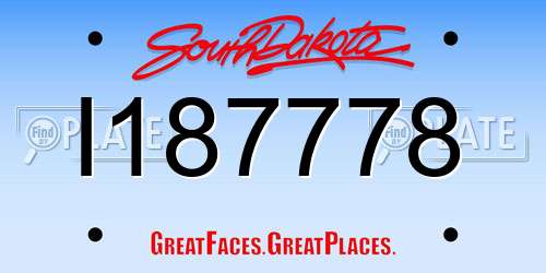 I187778 South Dakota License Plate