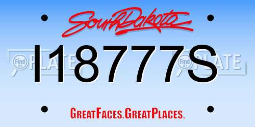 I18777S South Dakota License Plate