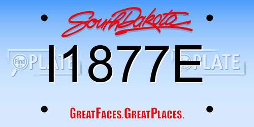 I1877E South Dakota License Plate