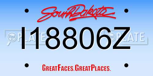 I18806Z South Dakota License Plate