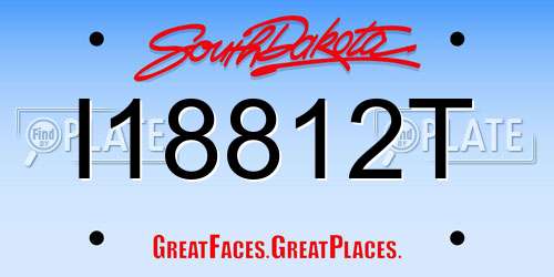 I18812T South Dakota License Plate