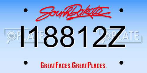 I18812Z South Dakota License Plate