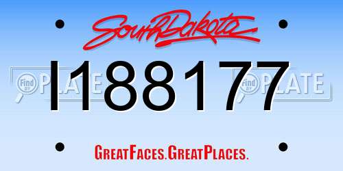 I188177 South Dakota License Plate