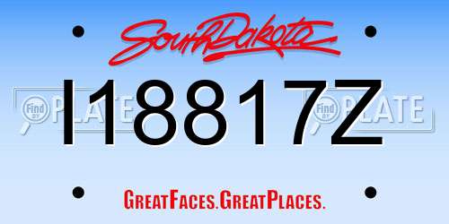 I18817Z South Dakota License Plate