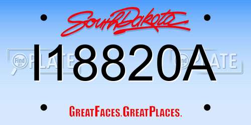I18820A South Dakota License Plate