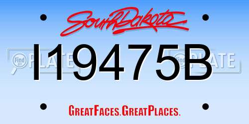 I19475B South Dakota License Plate