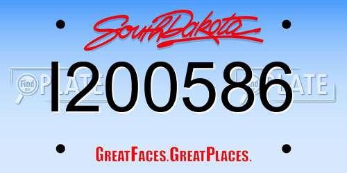 I200586 South Dakota License Plate