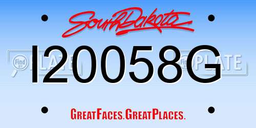 I20058G South Dakota License Plate