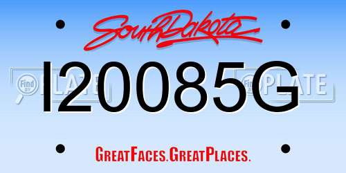 I20085G South Dakota License Plate