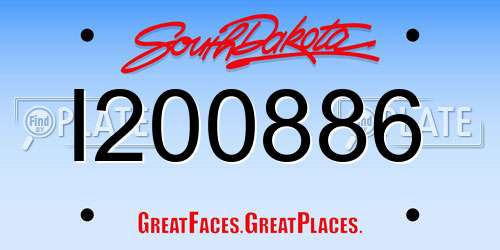 I200886 South Dakota License Plate