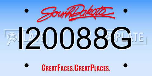 I20088G South Dakota License Plate