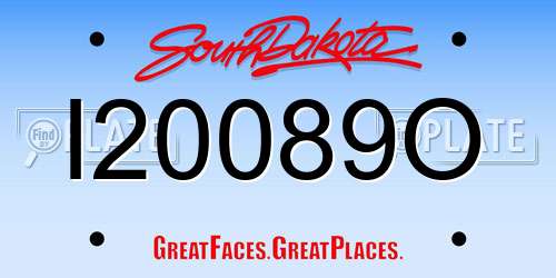 I20089O South Dakota License Plate